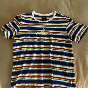 Striped multicolored, HUF short sleeve tee